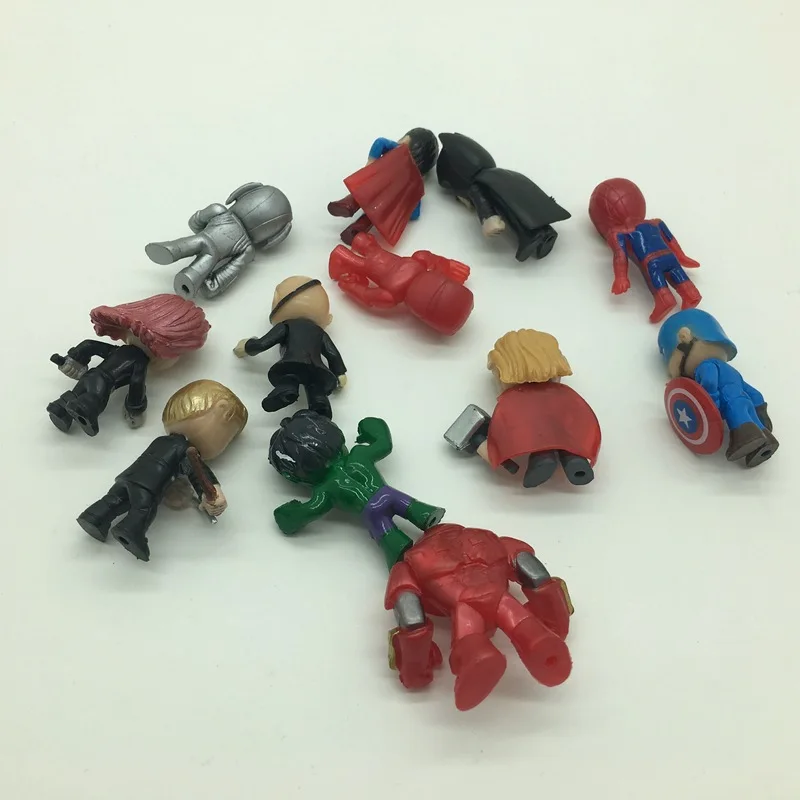12-Piece Set Marvel Avengers Mini Figures - Batman, Hulk, Thor, Spider-Man - Action Figure Superhero Models, Toys for Children's Gifts image 5