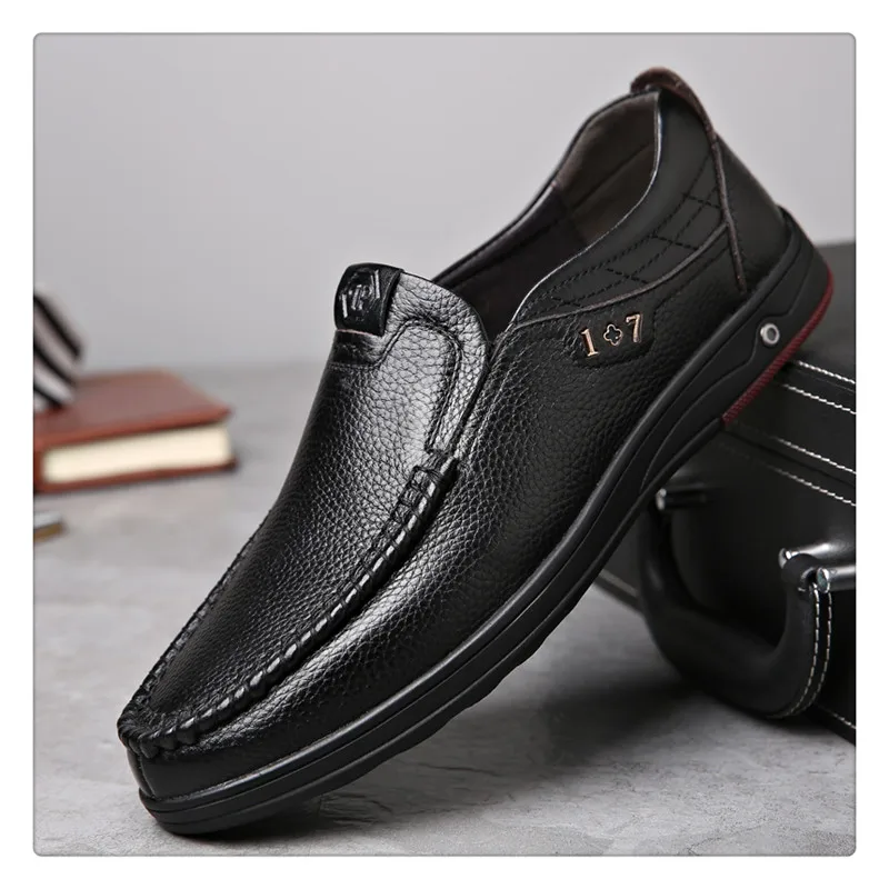 Г. Новая мужская обувь из натуральной кожи размер 38-47, кожаная мягкая нескользящая обувь для вождения Мужская Весенняя кожаная обувь