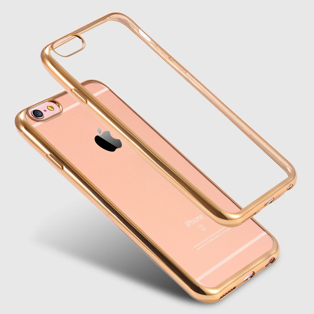 Rose Gold Plating Crystal Clear Case For Iphone 7 7PLUS SE