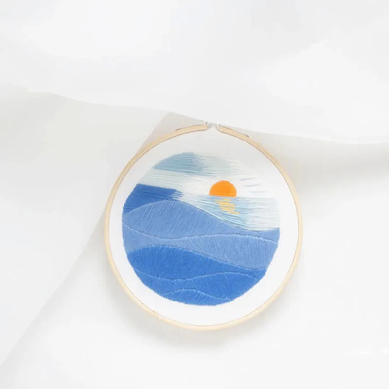 

DIY Ribbons Embroidery Tool Needlework Kits Wall Art Home Decoration For Beginner Bedroom E2S