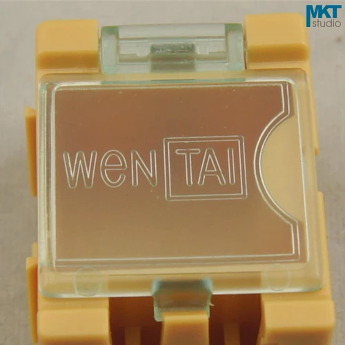 50 шт. 25 мм* 31.5 мм* 21.5 мм желтый Пластик комбинироваться компонент контейнер коробка для хранения, IC коробка, электронные DIY Инструменты