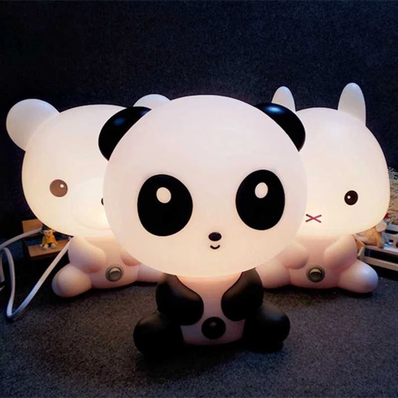 Creative Panda Night Lamp Warm Plug Nightlight Valentine's Day Gift Bedroom Bedside Lamp Baby Cartoon Pet LED Light for Children (8)