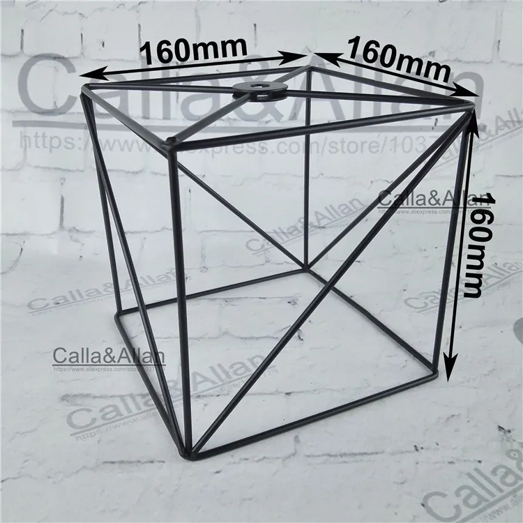 Бесплатная доставка l160mm * h160mm E27 Черный абажур Готовые площадь железной клетке edison абажур DIY черный железные оттенок для освещение