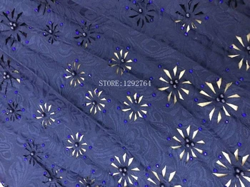

navyblue color Laser Cut Lace Fabric High Quality Laser Cut Lace With Beads And Stones African French Lace Fabrics For Lady