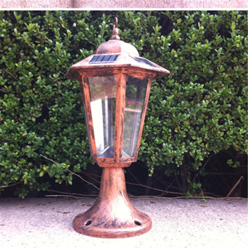 

Retro Waterproof LED Solar Powered Pillar Inserted Lawn Light Wall Path Garland Street Garden Outdoor Lamp Landscape Lighting