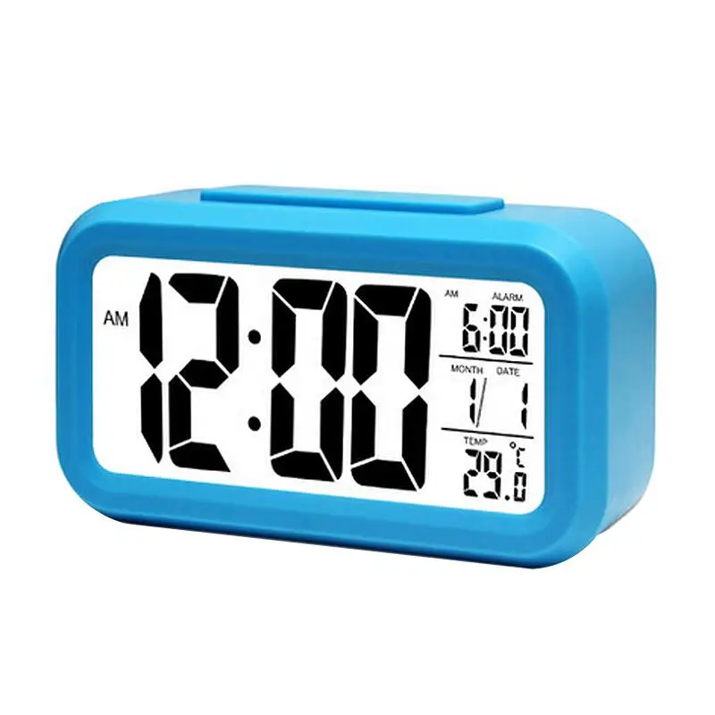 Цифровой будильник светодио дный светодиодный экран часы низкий свет датчик технологии температурный дисплей электронные настольные
