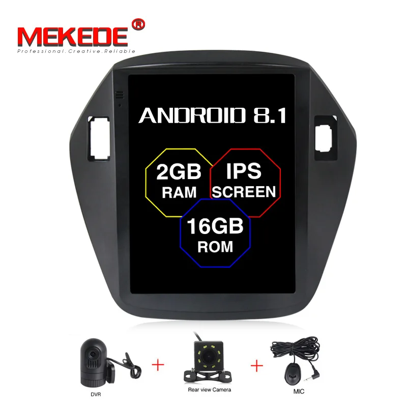 

Tesla style Android 8.1 2din Car Radio For 2009 2010 2011 2012-2015 Hyundai IX35 GPS Multimedia Player With Bluetooth WIFI OBD2