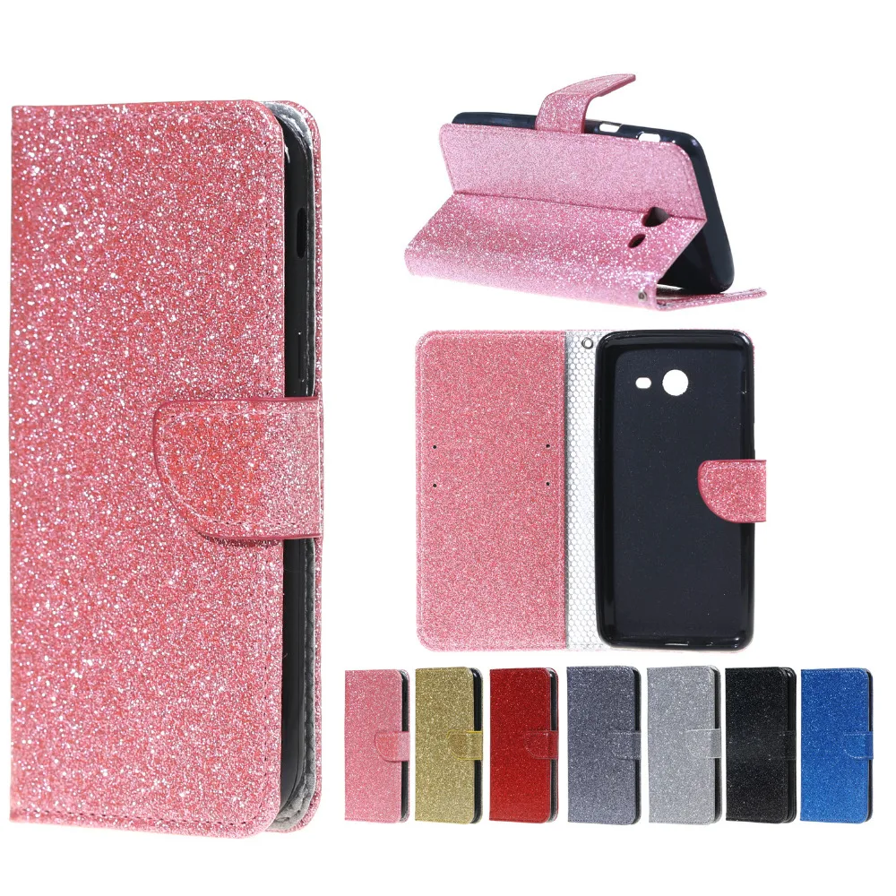 For Galaxy J5 2017 Case caso Flash powder Leather Stand Wallet flip cover case sFor para Samsung copue | Мобильные телефоны и