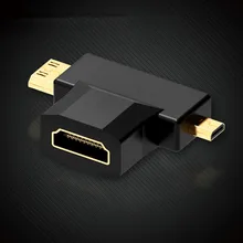 Mini HDMI / Micro HDMI to HDMI Adapter Converter 2 in 1 3D 1080P Male to Female for TV Monitor Projector Camera
