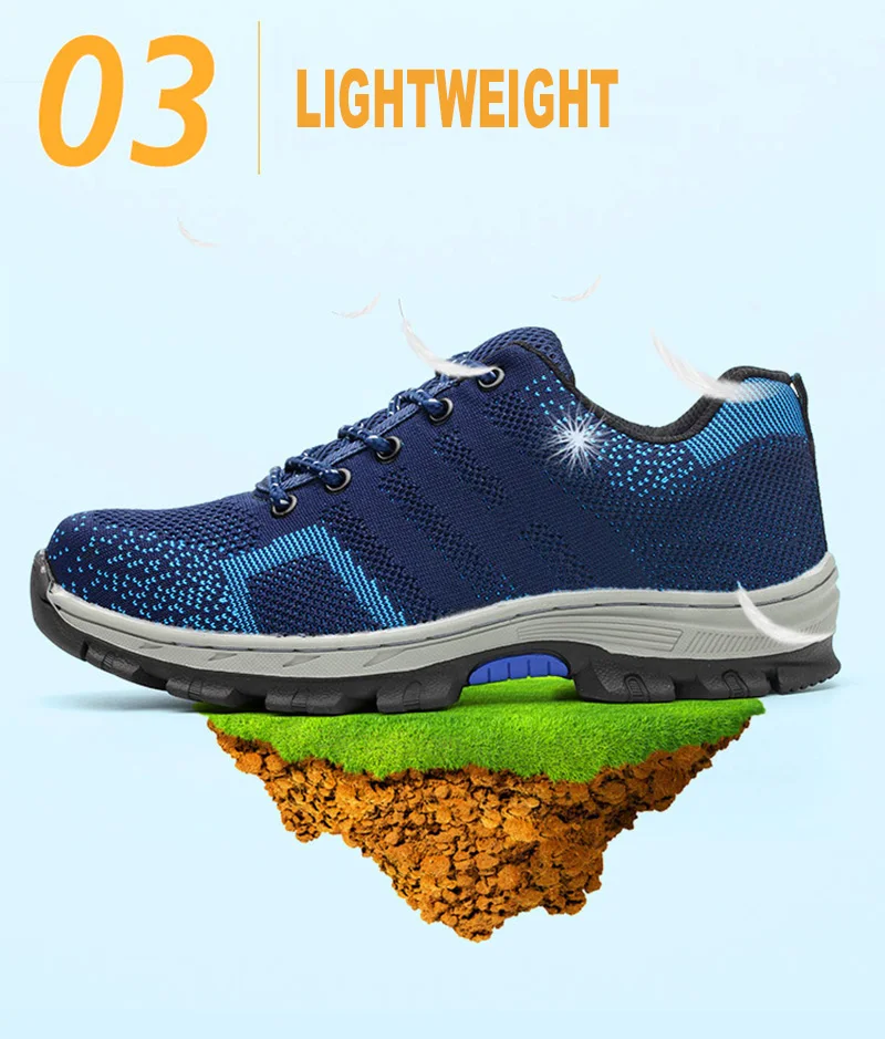 Men's Breathable Steel Toe Cap Safety Shoes Men High Quality Outdoor Antislip Steel Puncture Proof Construction Boots Work Shoes (4)