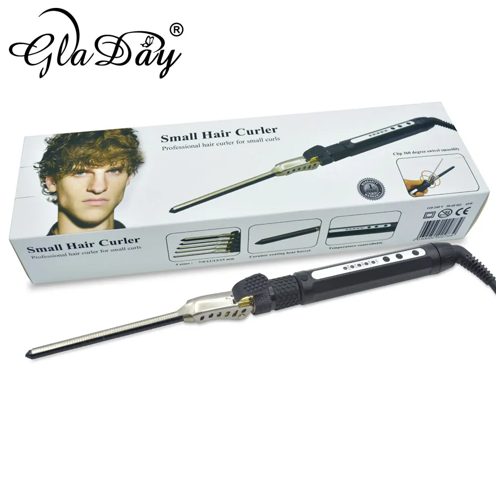 Hair Curler Hair Iron 7mm Ceramic Rotating 360 Degree