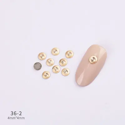 100 шт./лот, 3D легированные золотые наклейки для ногтей, спиральный узор, заклепки, шпильки, металлические аксессуары для маникюра, нейл-арта, сделай сам, украшения ногтей, амулеты - Цвет: 36-2