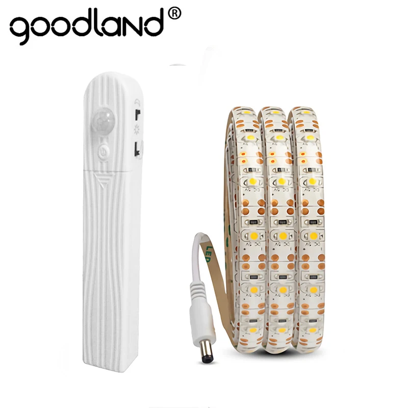 

Goodland LED Under Cabinet Light PIR Motion Sensor Night Lamp Waterproof LED Strip For Wardrobe Armario Kitchen Closet