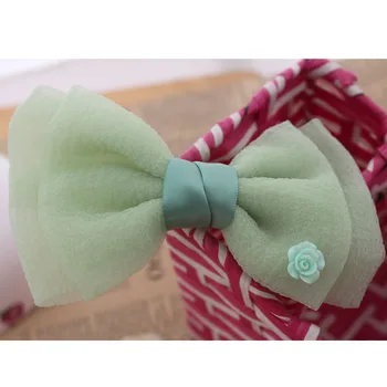 

40pcs/lot Baby Girl Chiffon Bow Flower With Mini Rose DIY Headwear Accessories