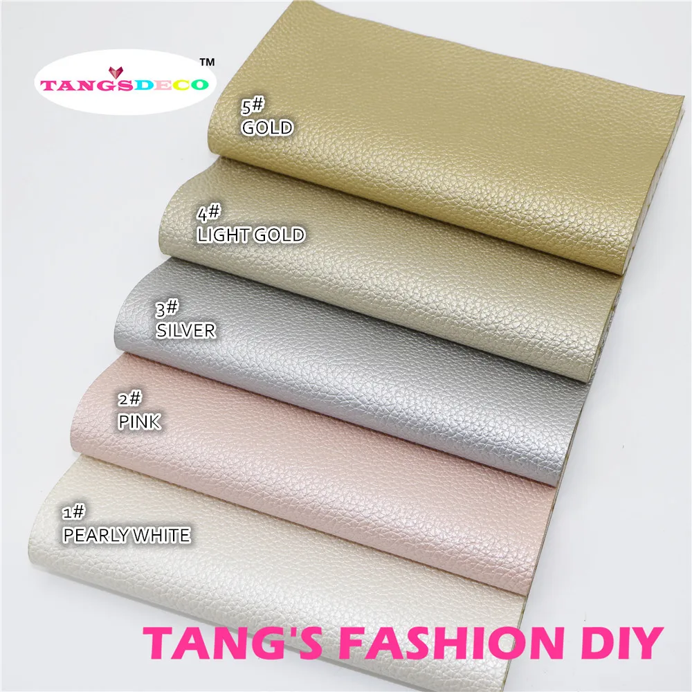

5PCS--High Quality DIY shinny Embossed pearly color PU leather set /Synthetic leather/DIY fabric 20x22cm CAN CHOOSE COLOR