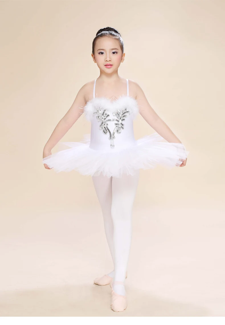 White Swan Lake Pancake Classical Professional Ballet Tutu Dancewear Girls Dance Costume Performance Ballet Dress For Children