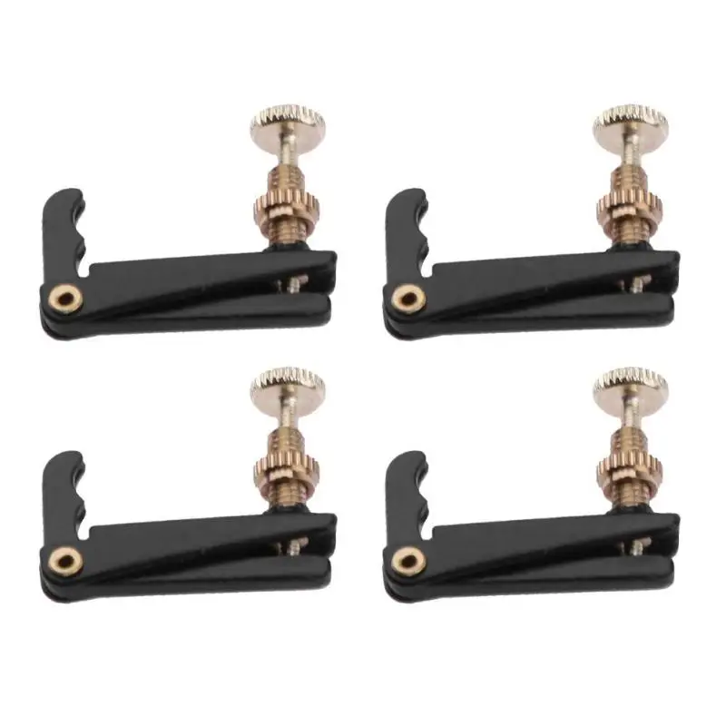 

4pcs 4/4-3/4 Professional Violin Use Plated Iron Violin Fine Tuners Spinner Adjuster Strings Hooks for Violin Musical Instrument