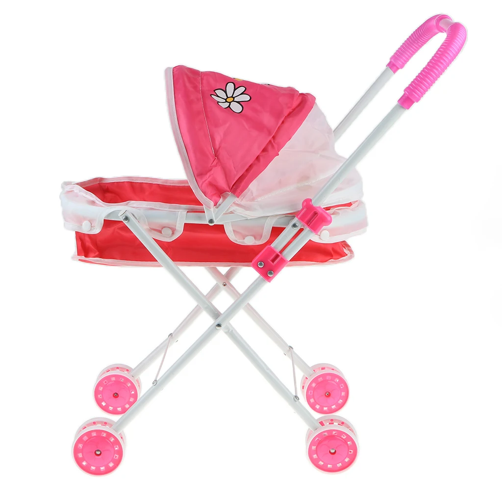 Kids Baby Outdoor Foldable Baby Push Cart Pushchair Stroller Pretend Play Toys Role Playing Game Activity Pretend Play Toys