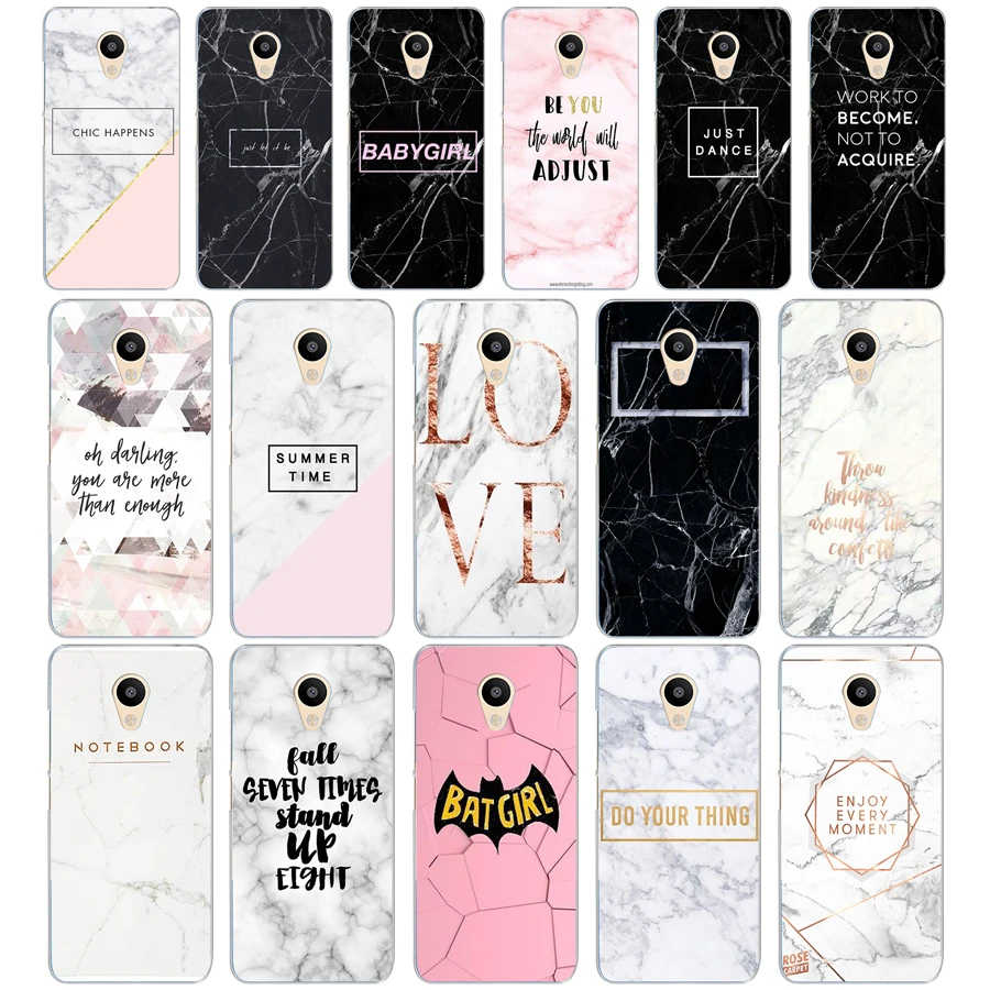 

144DD MARBLE INITIALS Newest Super Cute Transparent Cover Case for Meizu M2 M3S M3 M3S M5S Mini M3 note M5 M6 M6 note U10 U20