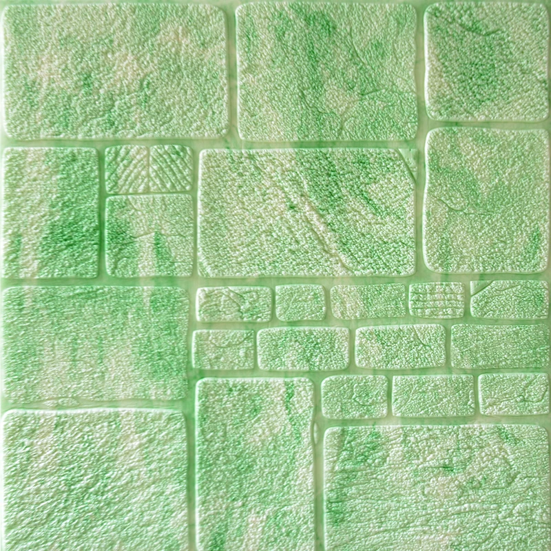 Дизайн Популярная мраморная пленка 3d пена стикер стены для столовой украшения стены и ТВ фон украшение стены - Цвет: MIX GREEN