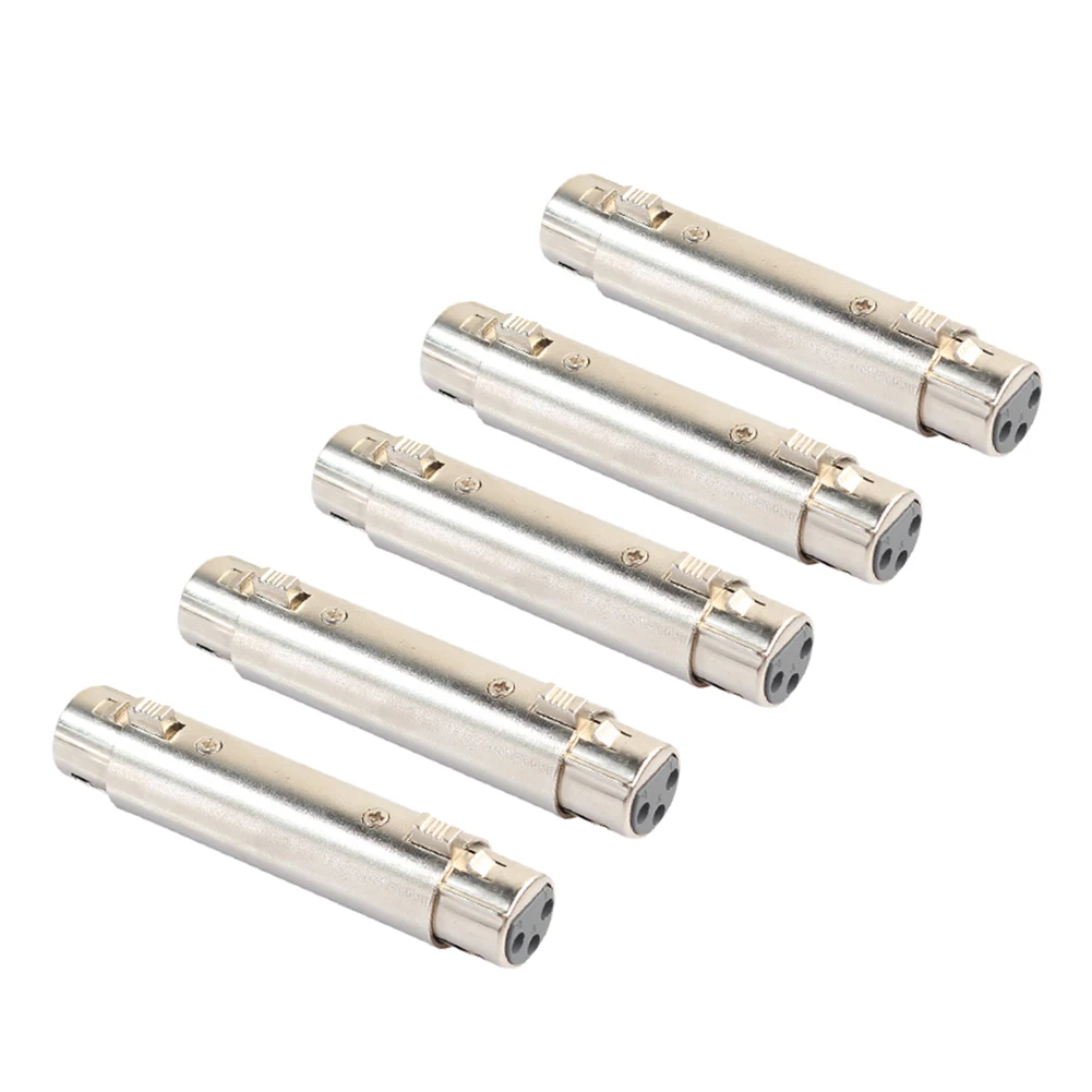 

5 pcs XLR 3Pin F to Female Microphone Cable Cord Extend Gender Changer Adapter Extend Audio Cable Line