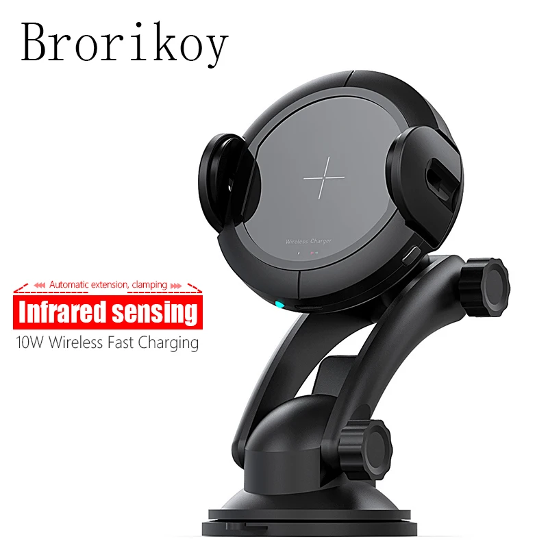 Qi Car Wireless Charger for iPhone X Xs MAX XR Samsung S8 S9 Note 8 Wireless Fast Charging Infrared Sensor Car Phone Holder Qi Car Wireless Charger for iPhone X Xs MAX XR Samsung S8 S9 Note 8 Wireless Fast Charging Infrared Sensor Car Phone Holder