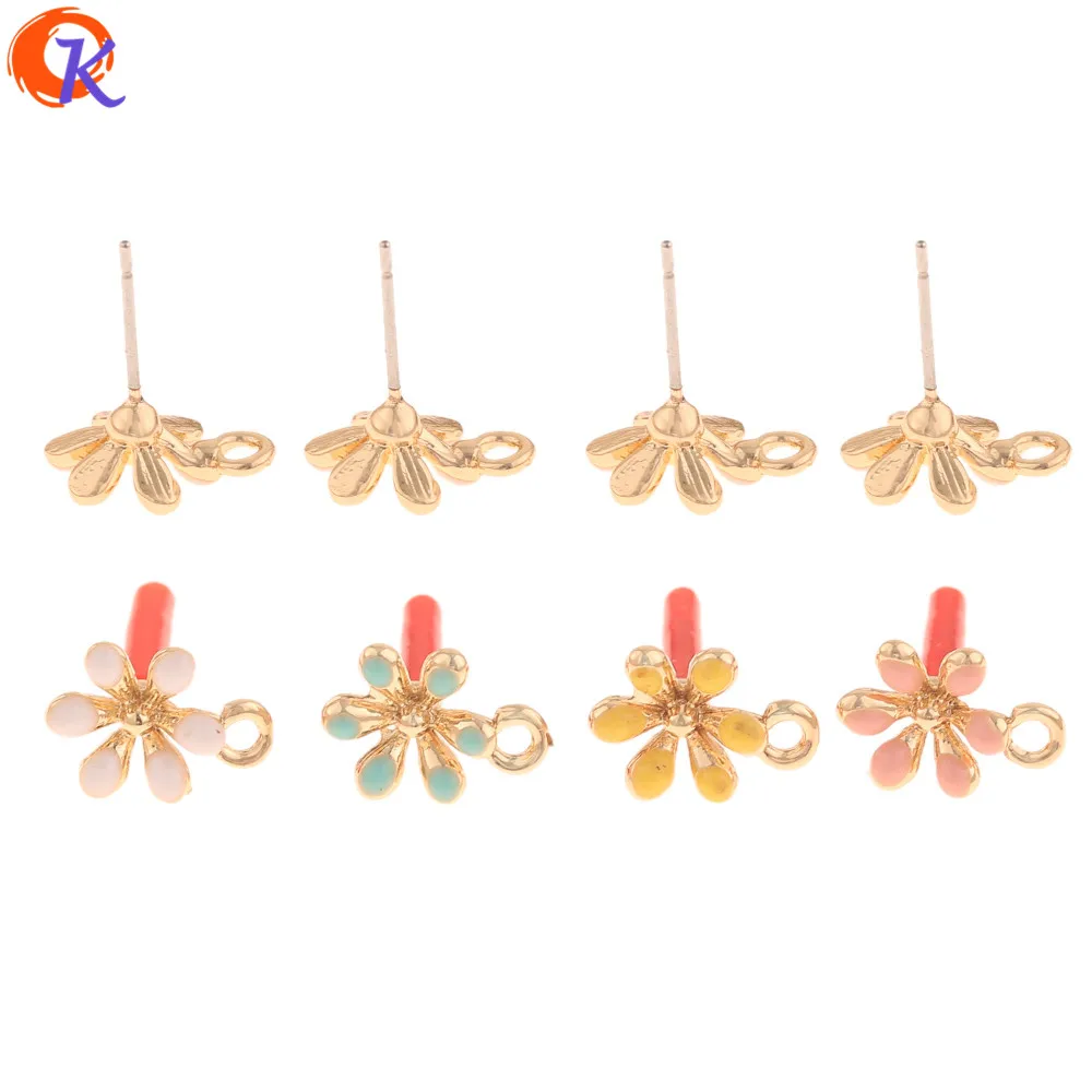 

Cordial Design 100Pcs 9*13MM Jewelry Accessories/Hand Made/Earrings Stud/Paint Effect/Flower Shape/DIY Making/Earrings Findings