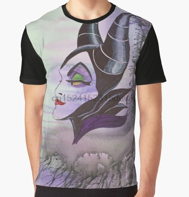 

All Over Print T-Shirt Men Funy tshirt Maleficent Short Sleeve O-Neck Graphic Tops Tee women t shirt