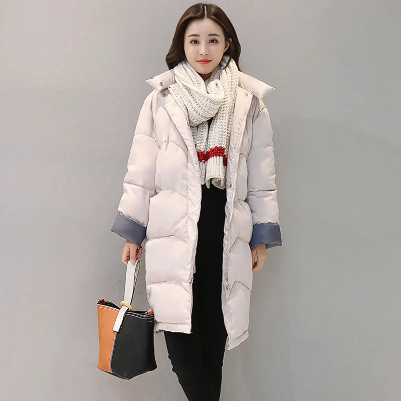 Пальто для женщин Зимняя теплая хлопковая парка куртки размера плюс верхняя одежда на молнии толстые пальто 4241