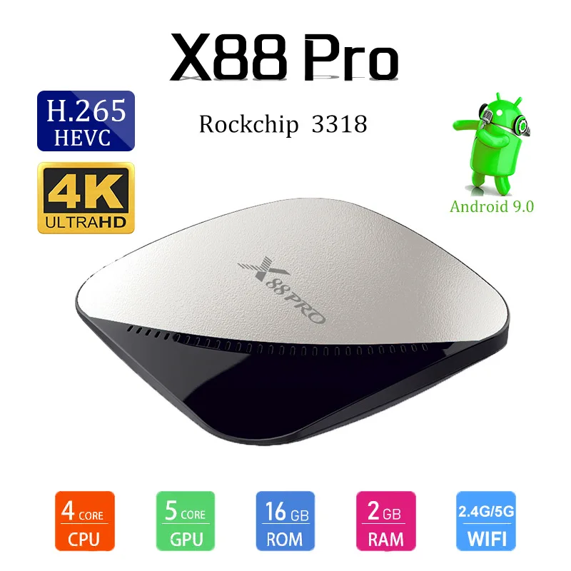 X88 PRO tv Box Android 9,0 4 Гб ram 128 ГБ Google Voice Assistant Penta-Core Mali-450, Dual 2,4G/5G Wifi, Youtube 4K Dolby Atmos, DTS