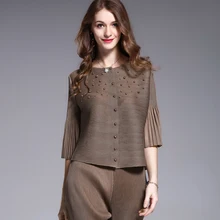 Плиссированные женские короткие пальто однобортный сплошной цвет универсальные пальто