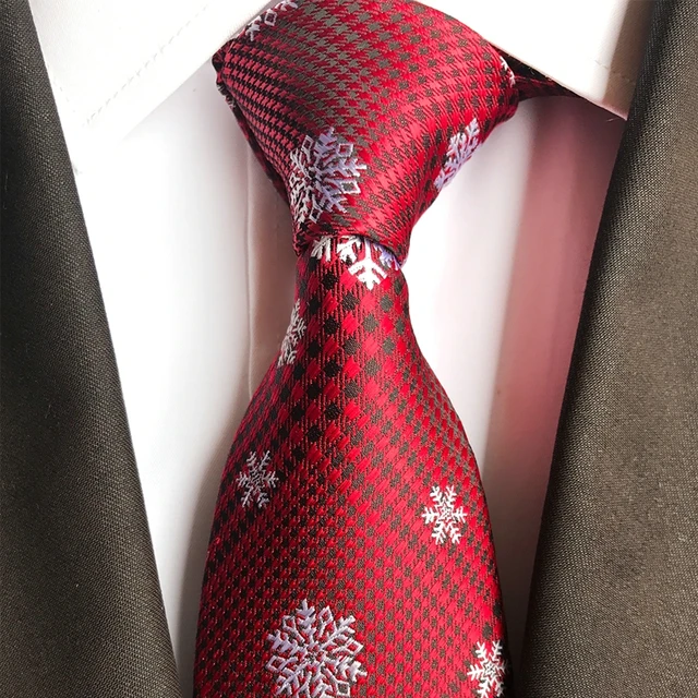 mantieqingway brand 8cm christmas ties for men red christmas tree mens christmas tie