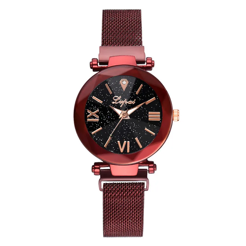 2020 лучшие продажи модные женские сетчатые магнитные часы с пряжкой звездное небо