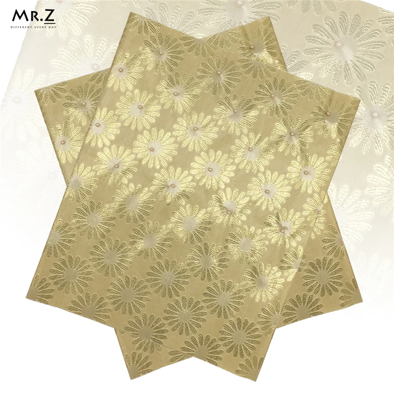 

Mr.Z 2Pcs/set African Sego Headtie Gold Color Latest Nigerian Headtie High Quality Sego Gele Headtie For Women