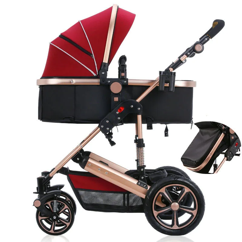 

Baby stroller 2 in 1 stroller lie or damping folding light weight Two-way baby four seasons