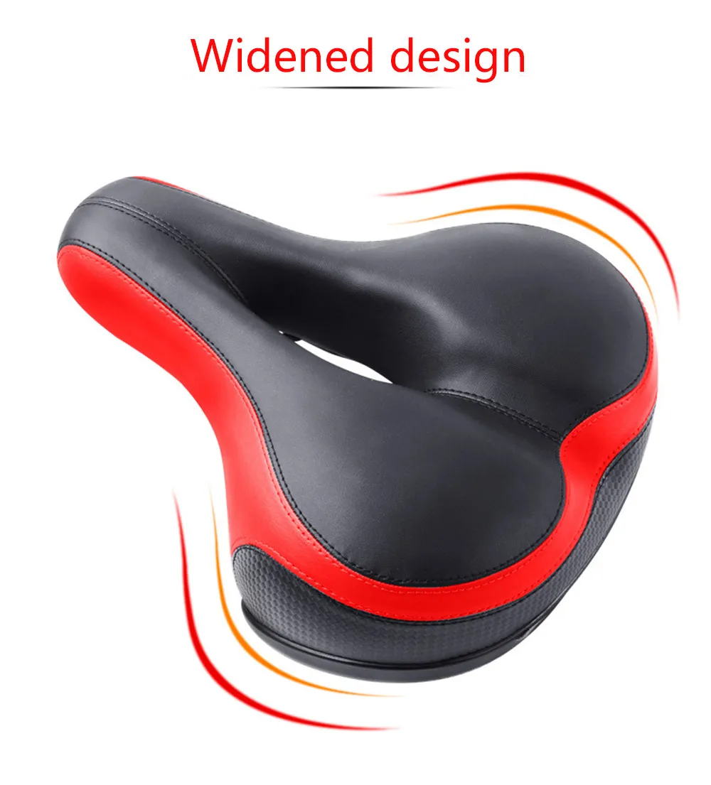 Comfort Wide Big Bum Bike Bicycle Gel Cruiser Extra Sporty Soft Pad Saddle Seat Road Mtb Mountain Bike Leather #3O18 (5)