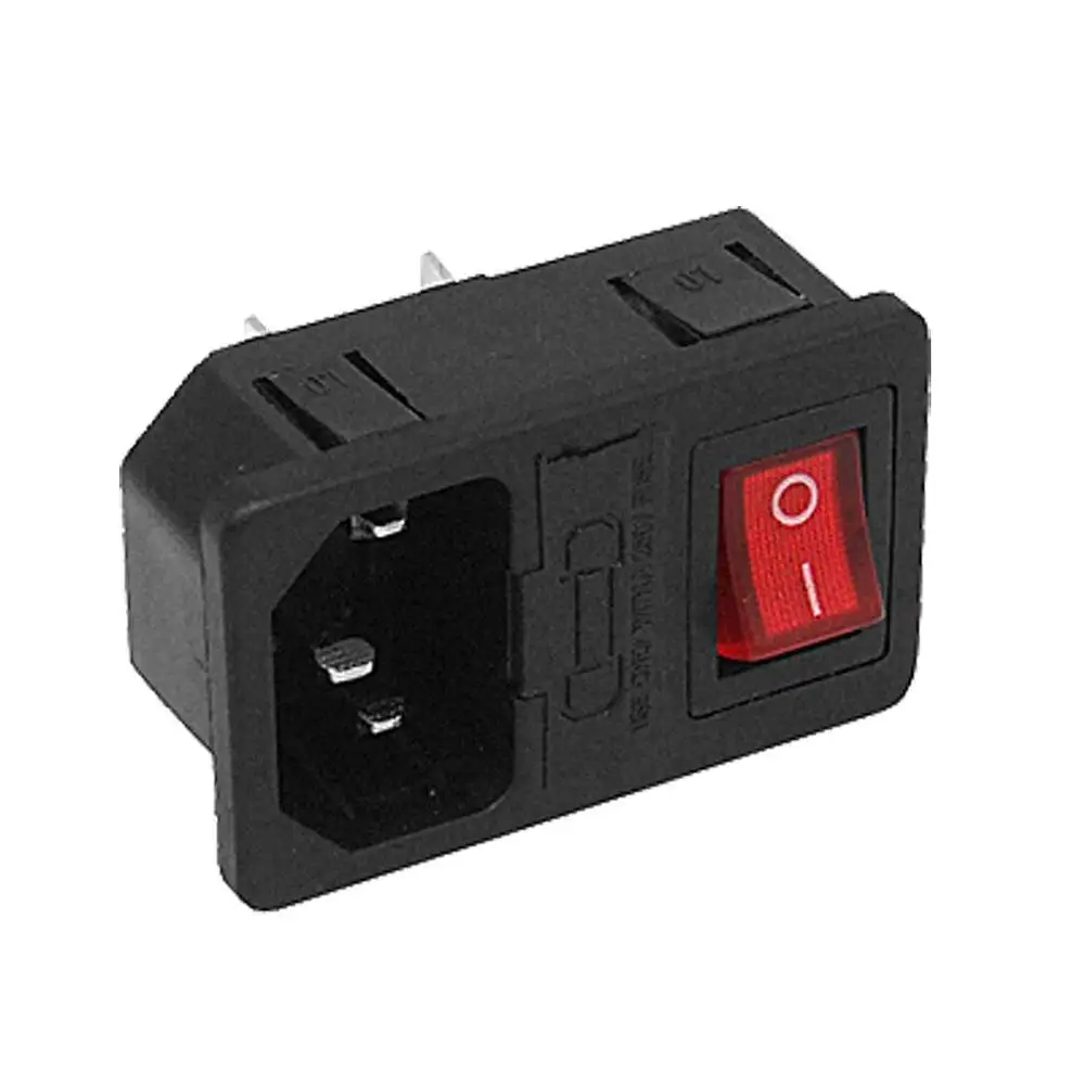 Cheap 250V 10A AC Inlet 3P Power Socket W Fuse Holder Rocker Switchin