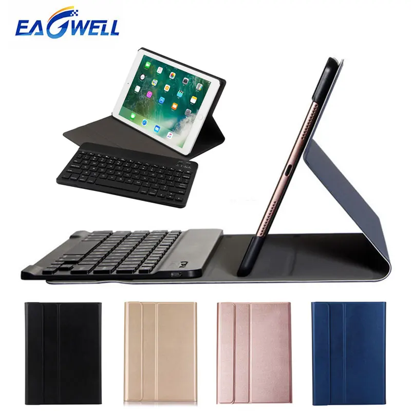 

2 in 1 Removable Wireless Bluetooth Keyboard PU Leather Case For New iPad 9.7 2017 Air 1 2 Pro 9.7 Tablet Keyboard Case Cover
