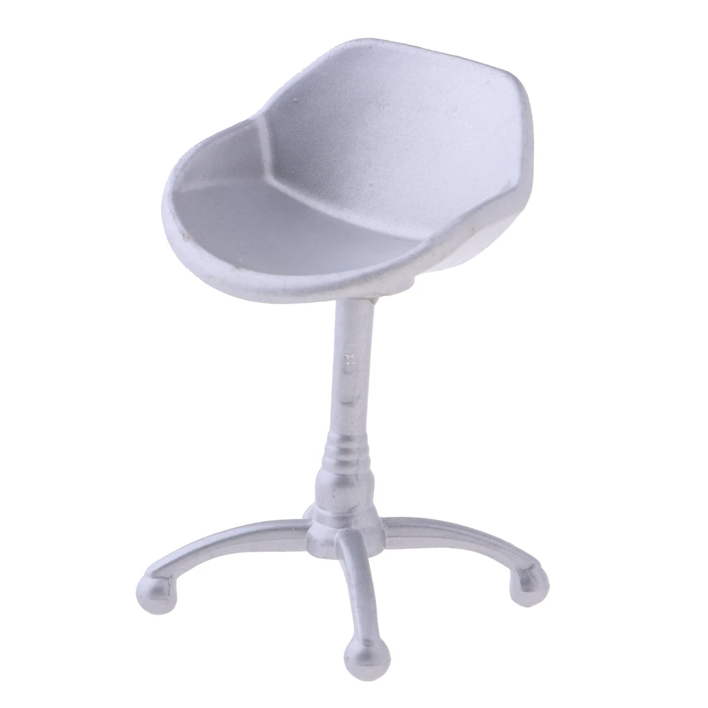 1/12 Scale Silver Revolving Chair Tulip Chair Armchair for Dolls House Mini Figures Accessories Kids Pretend Play Toy 1/12 Scale Silver Revolving Chair Tulip Chair Armchair for Dolls House Mini Figures Accessories Kids Pretend Play Toy