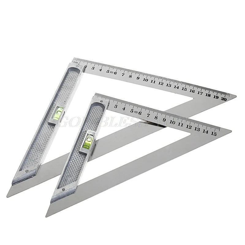 150mm 200mm Triangle Ruler 90 degrees Alloy with Bead Horizontal Woodworking Measuring Tool