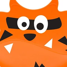 ABWE нагрудники Мягкие силиконовые ребенка и малыша нагрудник с крошкой catcher-оранжевый