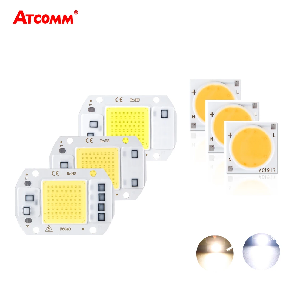 

LED COB Lamp Chip 3W 5W 7W 9W 15W 20W 30W 50W AC 220V 230V DIY Floodlight Spotlight Downlight Smart IC LED Diode Array Matrix