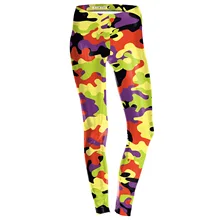 JIGERJOGER/ женские леггинсы больших размеров XL фиолетовые, желтые леггинсы с камуфляжной расцветкой, 3d цифровая печать, облегающие беговые джеггинсы для девочек