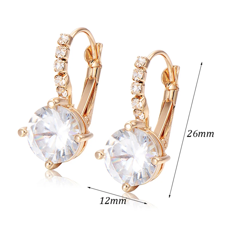 Vintage Womens Yellow Gold Color Mystic Round Crystal Classic Elegant ...