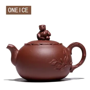 

Raw Ore Purple Mud Monkey Pot Yixing Purply Clay Teapot Chinese Kongfu Tea Pots 4 cups Wedding Gift Teaware