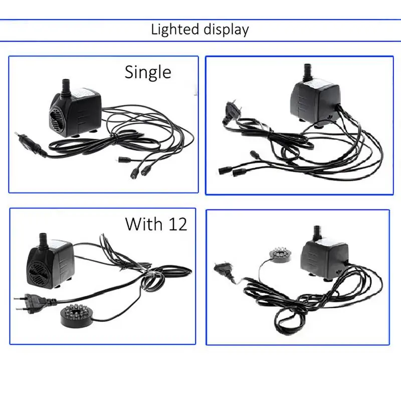 Fish Aquatic Pet Pump Aquarium 220V 16W EU Plug SubmersibleLED Fish Tank Fountain Pond Tank Aquario Water Pumps Home Improvement