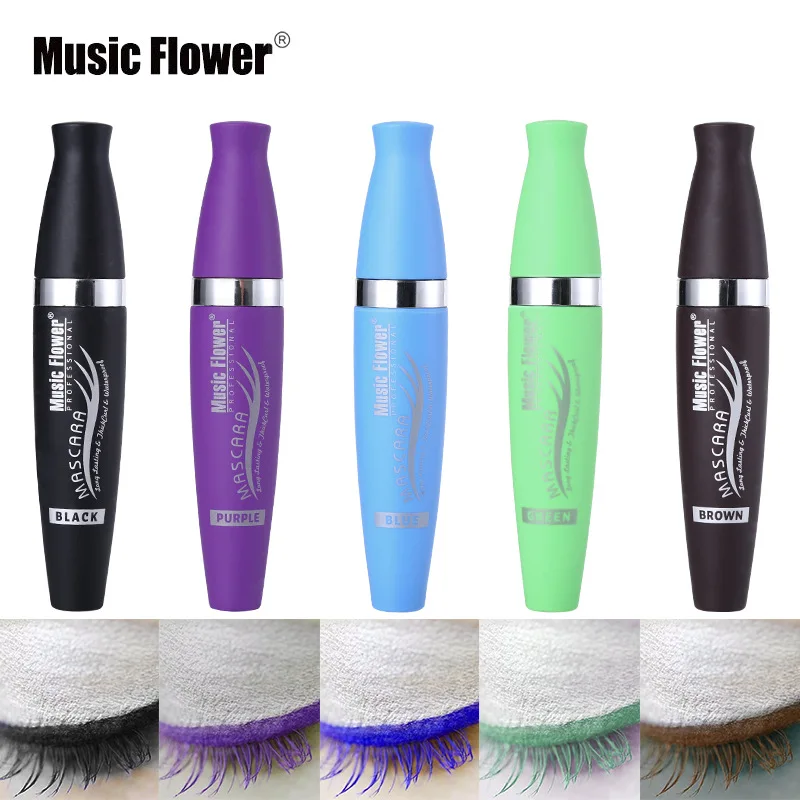 Music Flower Водонепроницаемый брендовая тушь для ресниц для вечерние Косплэй 3D удлиняющая, подкручивающая ресницы цвет синий, черный; большие размеры Цвет тушь для ресниц