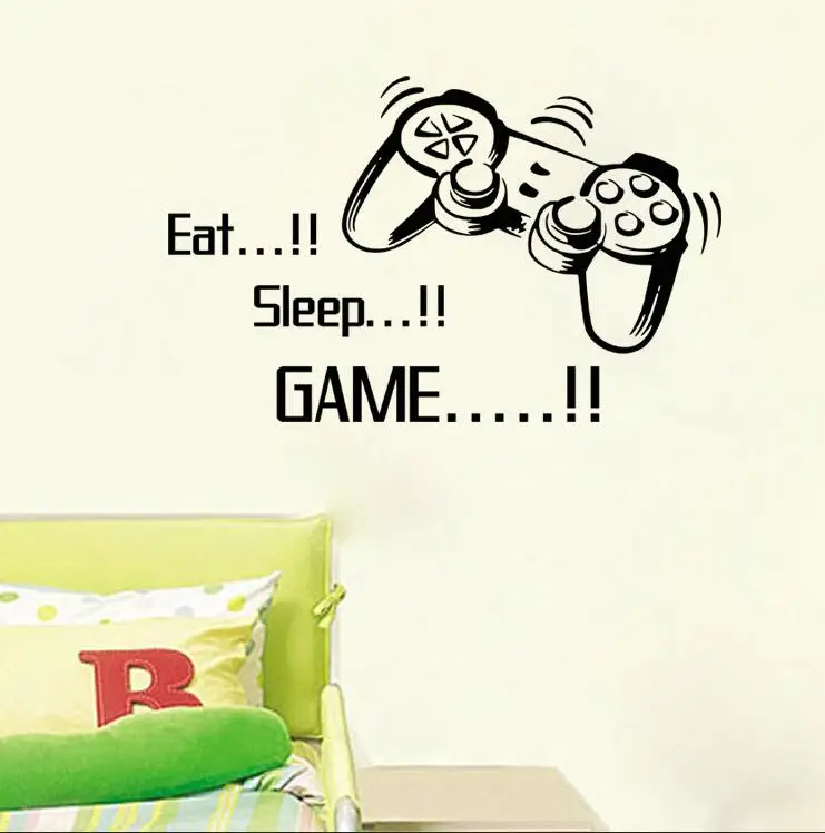 

Eat Sleep Game Home Decoration Minecraft Wall Sticker Removable Vinyl House Decor Game Decals
