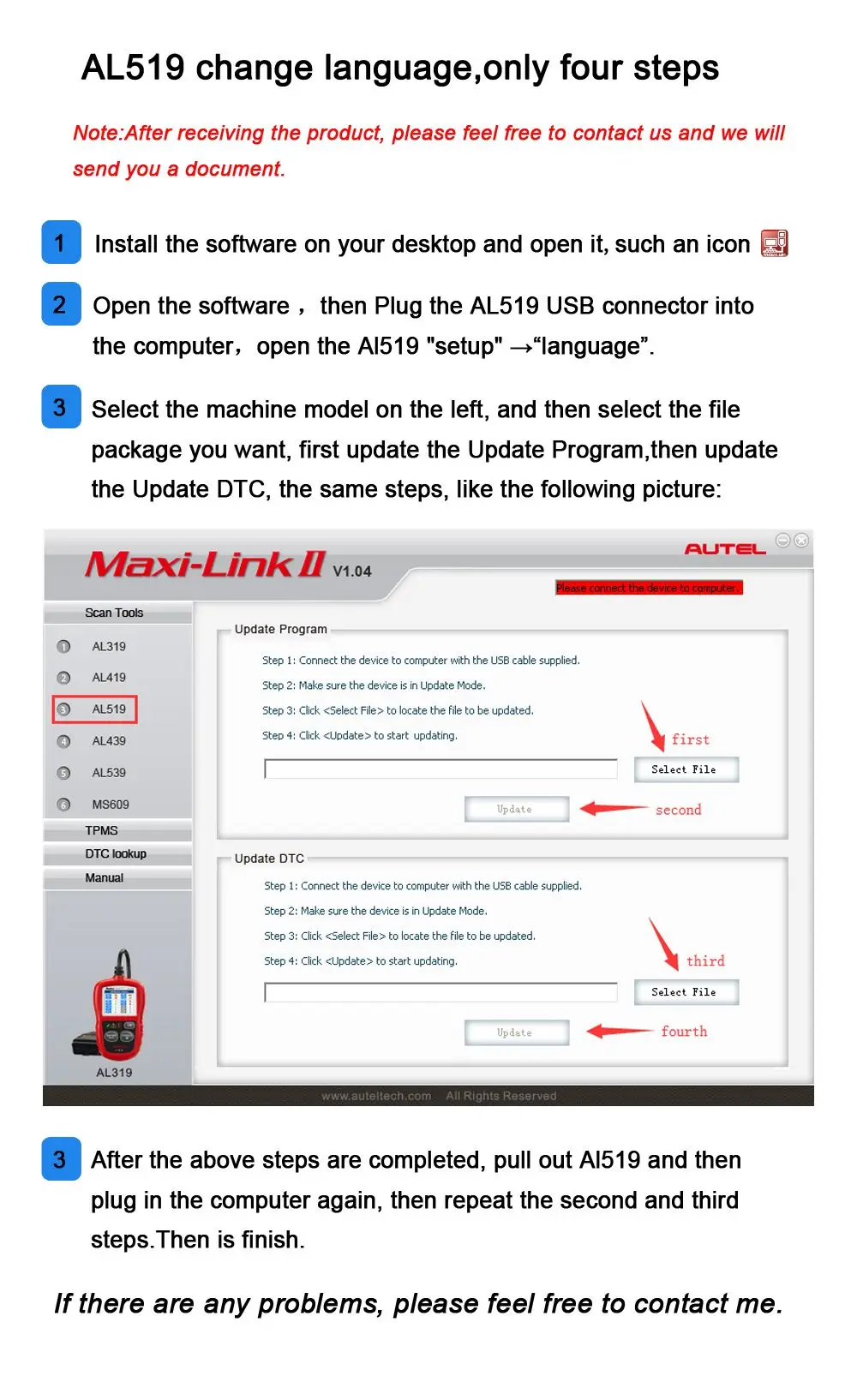 Autel AL519 AL619 OBD2 Scanner Diagnostic Tool Car Diagnostic Scaner Code Reader Automotriz ABS,SRS Automotive Scanner Scan Tool best car inspection equipment