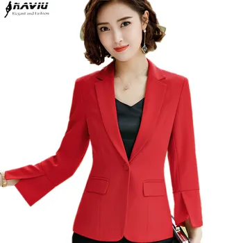 

Naviu New Autumn Elegant Women Long Sleeve Blazer Plus Size Fashion Office Formal Female Jacket Work Wear Slim Outerwear